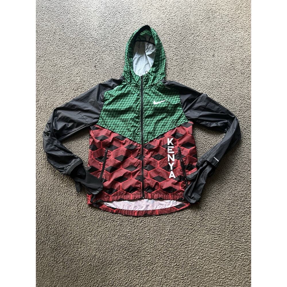 ADULT UNISEX Nike Shield Kenya Running Full-Zip Hooded Jacket M With Gloves Atta